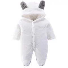 DANWEILE - Body para bebé Body Parka, otoñoinvierno-Blanco