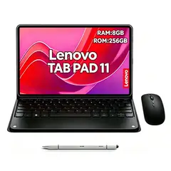 LENOVO - Tablet Pad 11 2025 8GB+256GB WiFi y Ratón inalámbrico Bluetooth &Teclado & Lápiz-Negro