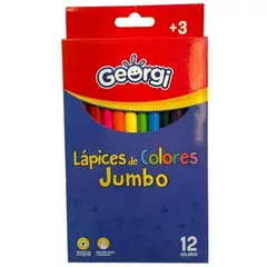 GEORGI - Lápices de Color Jumbo 12 Unidades