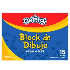 GEORGI - Block de Dibujo Medium N° 99 18 15 Hojas