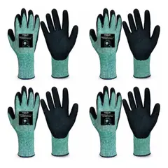 STEELPRO - Pack 4 Un Guante Multipropósito Poliester Latex M Verde