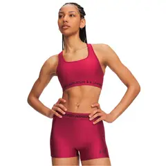 UNDER ARMOUR - Peto Crossback Mid Bra roja Mujer
