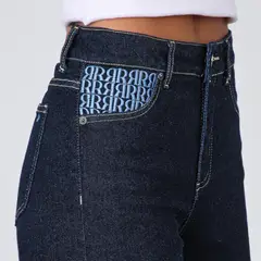 RAINDOOR - Pantalón Indigo Bordado Azul