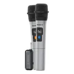 MASTER G - Par De Micrófonos Inalámbricos Con Receptor UHF Karaoke Eventos Master-G Color Gris