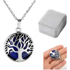 GENERICO - Collar diseño de Árbol De La Vida Raíces Lapislázuli Cadena con baño en Plata 925