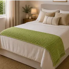NACHEN - Piecera Gris Textura Waffle 100% Algodon 80x160cm