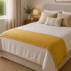 NACHEN - Piecera Amarrillo Textura Waffle Algodón Egipcio 80x160cm