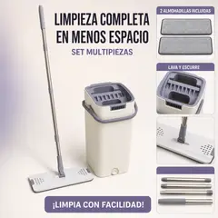 ARMONIA - Mopa Portátil Gris 030 con Mango de 120cm y Balde 6 Litros