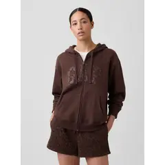GAP - Polerón Mujer Con Cierre Logo Café