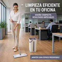 ARMONIA - Trapeador Gris con Balde Escurridor 030 de 6 Litros 120cm