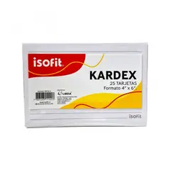 ISOFIT - Tarjetas Kardex 4x6 25 Hojas