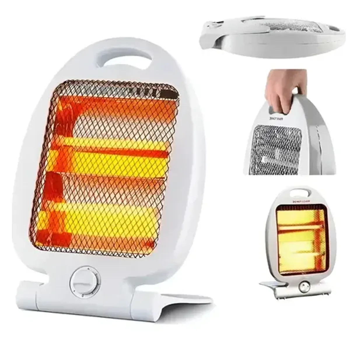 GENERICO - Calefactor Bajo Consumo Estufa Halógena de Cuarzo Calefactor Portátil Color Blanco 800W