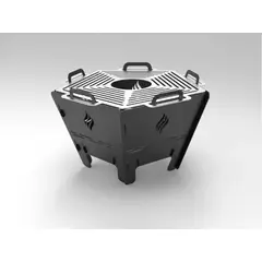 GENERICO - Brasero Parrilla Desarmable ZIEC Acero 2 mm Negro