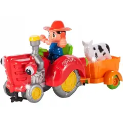 GENERICO - Tractor De Juguete Niño Luces Y Sonidos Granja Remolque
