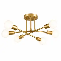 DOPA - Lámpara De Techo Moderna 6 Luz E27 Lampara Colgantes Dorada