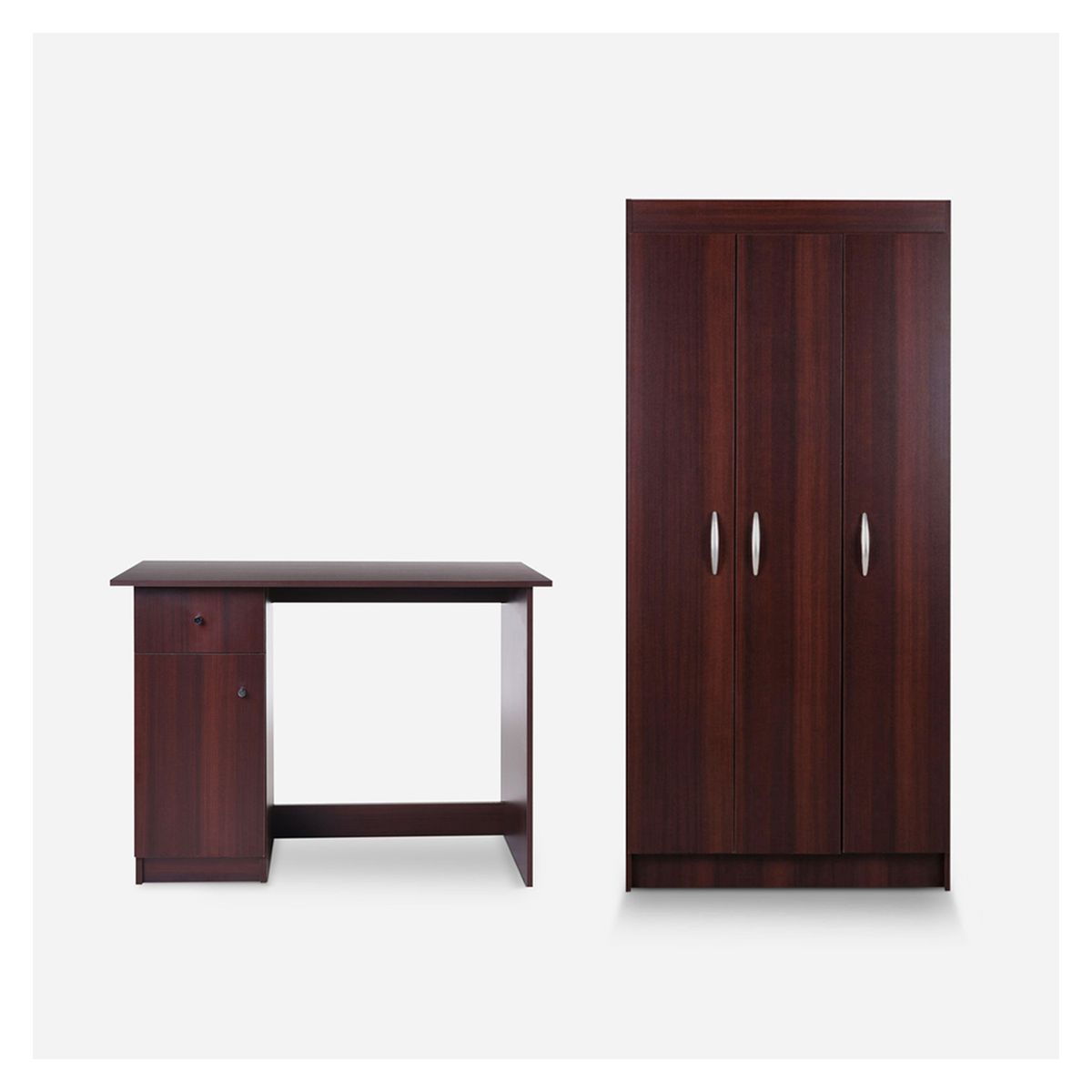 CIC - Closet Pasco 3P Chocolate + Escritorio 1P 1C Chocolate Cic