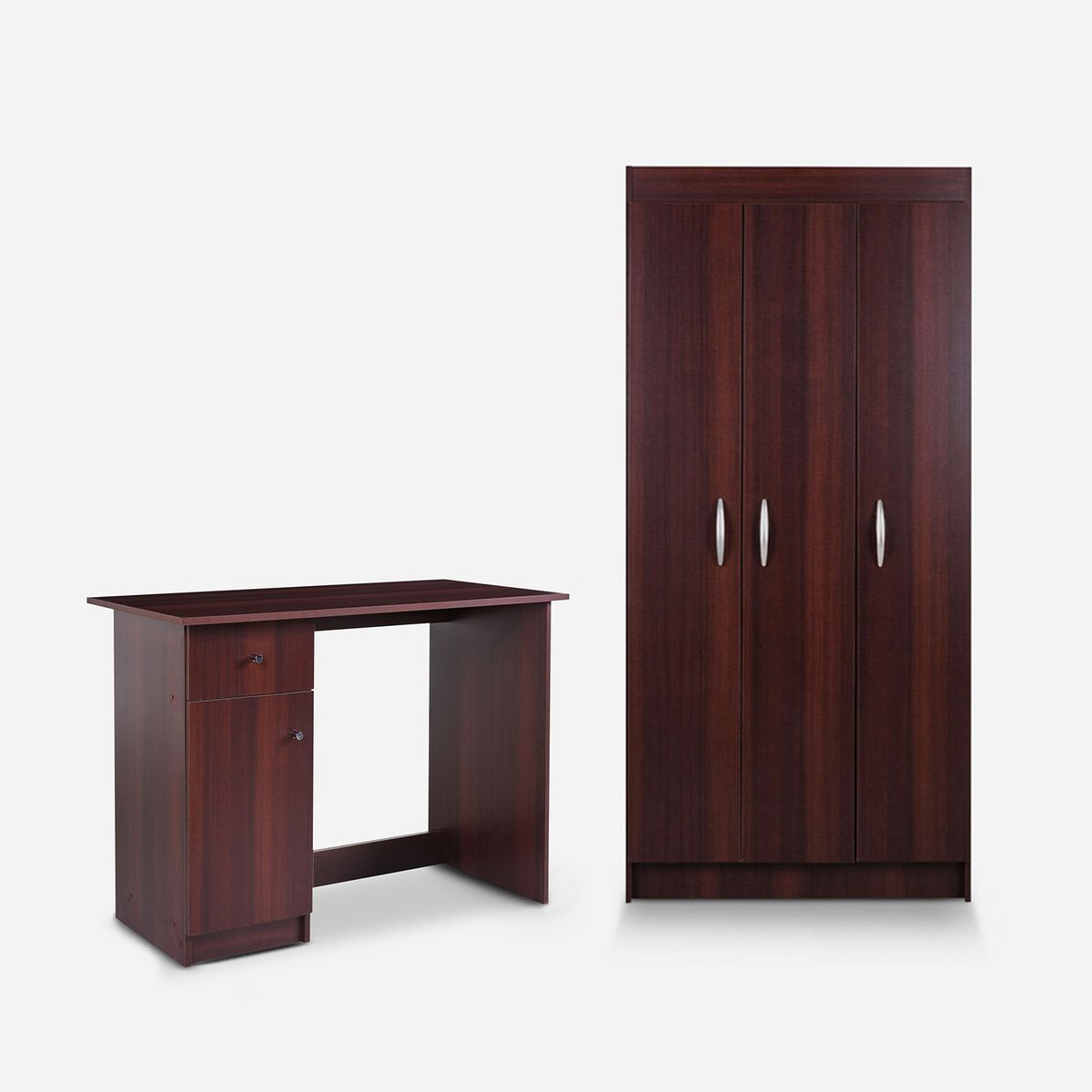 CIC - Closet Pasco 3P Chocolate + Escritorio 1P 1C Chocolate Cic