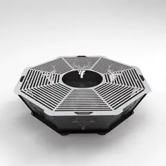 GENERICO - Brasero Parrilla Grande Desarmable ZIEC Acero 2 mm Negro