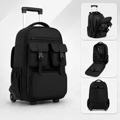 GENERICO - Mochila Trolley Con Ruedas 2 en 1 Viaje Oficina Ejecutiva 30l