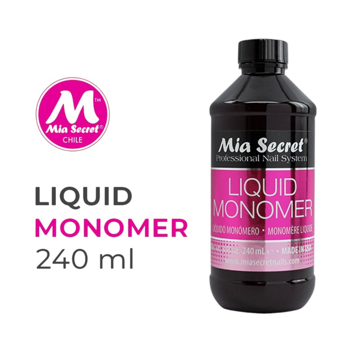 MIA SECRET - Liquid Monomer Uñas Acrilicas Mia Secret 240ml