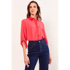 MA GRIFFE - Blusas Manga Larga Mujer Coral