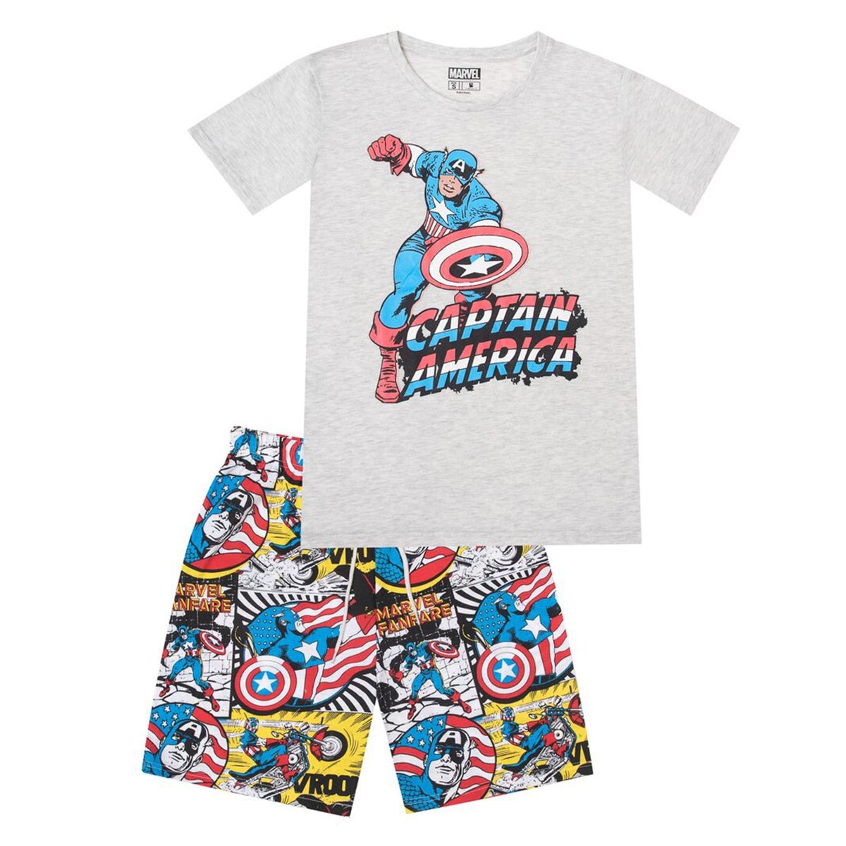 MARVEL - Pijama Hombre Capitan America Gris Marvel