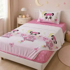 ARMONIA - Juego de Cama Infantil Niña 3 Piezas 144 Hilos