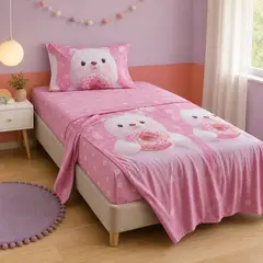 ARMONIA - Juego de Cama Infantil Niña 3 Piezas 144 Hilos