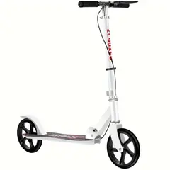 ACTUAL - Scooter Patineta Blanca Plegable con Doble Freno