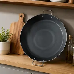 GENERICO - Sartén Wok Paellera Grande 38 cm Con Dos Asas Para Cocina