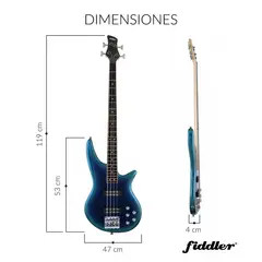 FIDDLER - Bajo Electrico + Amplificador Combo 20W Azul