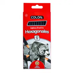 COLON - Lápiz Grafito Colón Hexagonal N°2 HB Caja 12 Unidades