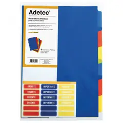 ADETEC - Separador Oficio Plástico 6 Divisiones