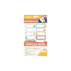 ADETEC - Etiqueta Adhesiva Marcar Ropa Lavable 25x63 mm 16 Unidades