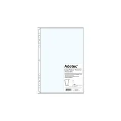 ADETEC - Funda Oficio Lomo Blanco Transparente 100 Unidades