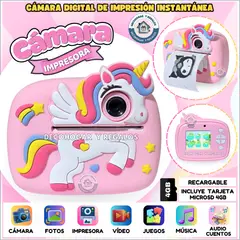 GENERICO - Cámara de Fotos Digital Para Niños, Impresion Instantánea Térmica, Juguete Niños