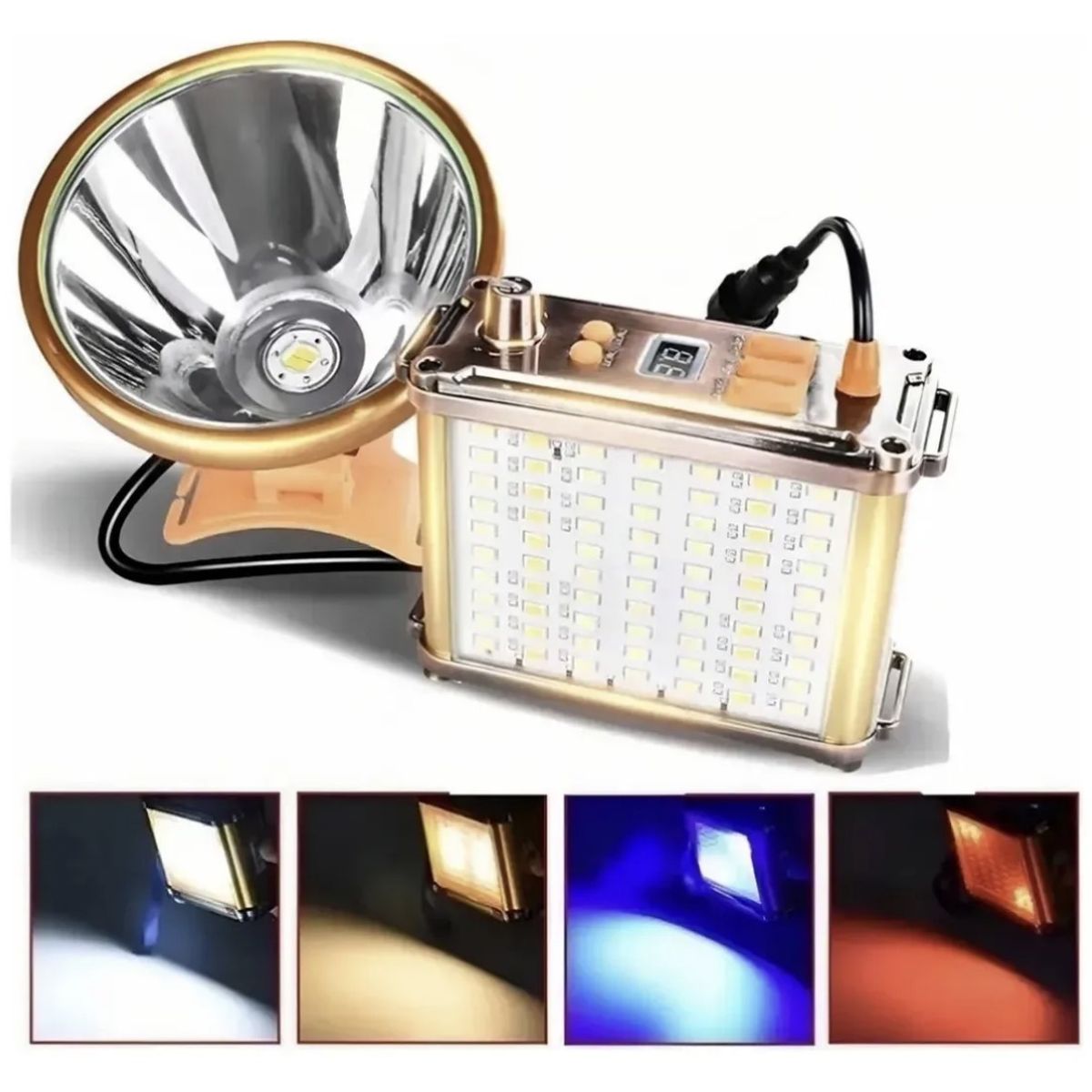 GENERAL - Foco led caza 1200w largo alcance linterna minera camping