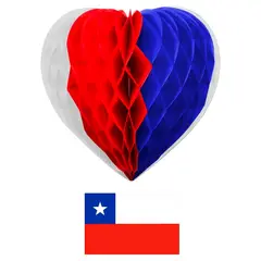 BIG PARTY - PACK X 4 ADORNO DIECIOCHO CORAZÓN 25 CM CON BANDERA –