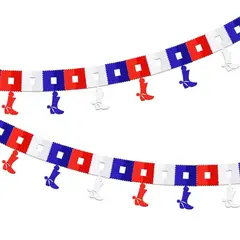 BIG PARTY - PACK X 4 ADORNO FIESTAS PATRIAS GUIRNALDA DISEÑO BOTA DE HUASO 2 MTS. –