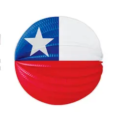 BIG PARTY - PACK X 4 ADORNO FIESTAS PATRIAS LÁMPARA PAPEL DISEÑO BANDERA 26 CM –