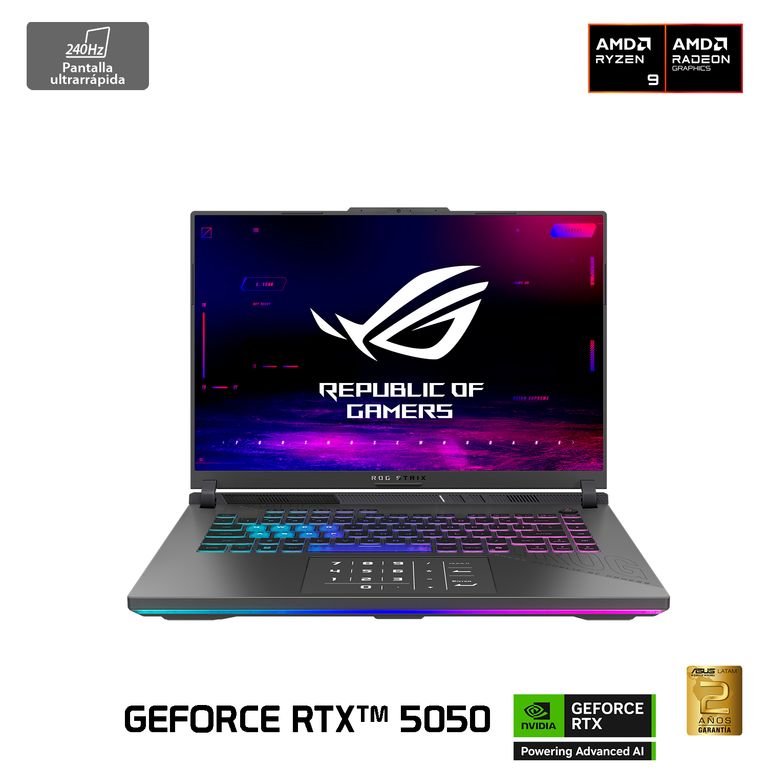 Notebook Gamer ROG Strix G16 Ryzen 9 8940HX 32GB RAM 1TB SSD RTX 5050 8GB 16" 2.5K 240Hz