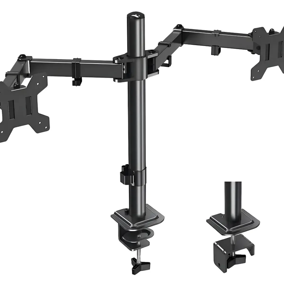 GENACOL - Brazo Doble Para 2 Monitores 17"-32" Negro VESA Inclinable Giratorio