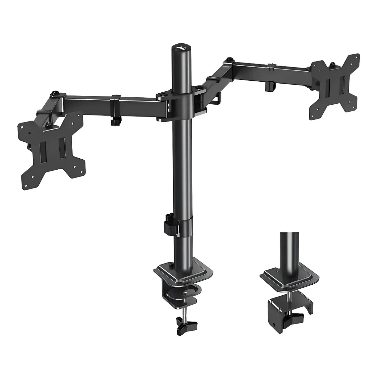 GENACOL - Brazo Doble Para 2 Monitores 17"-32" Negro VESA Inclinable Giratorio