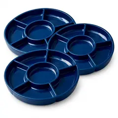 BIG PARTY - PACK X 4 BANDEJA RED CON DIVISIONES 3 UND. 31CM AZUL