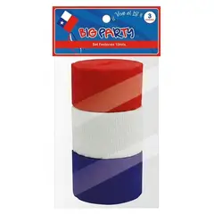 BIG PARTY - PACK X 4 SET 3 FESTONES TRICOLOR 10 MTS 3 UND