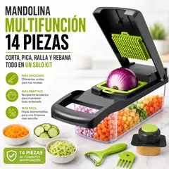 MOVI - Picador de Verduras y Frutas 14 en 1 QuickPrep™ (4 cortes diferentes) - Cocina Rápido y Sin Esfuerzo