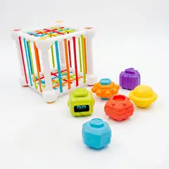 GENERICO - Cubo Sensorial Encaje Bebé Montessori Desarrollo Motricidad Multicolor
