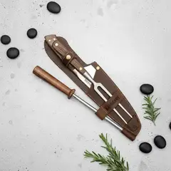 KANGKAWE - Set de cuchillo y pincho modelo Astil para asado