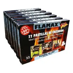 FLAMAX - 6 cajas de pastillas de encendido sin olor 192 unidades