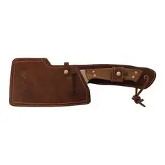 KANGKAWE - Cuchillo Riñihue Con Funda Cuero + Grabado Café